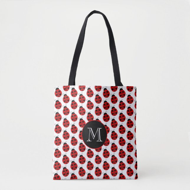 Ladybug Monogram Tote Bag (Front)