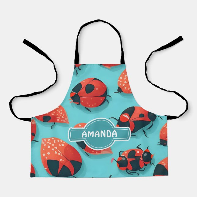 Ladybug Mosaic Colourful Personalized Pattern Apron (Front)