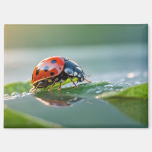 Ladybug Nature Colourful Wildlife Serene Tranquil Magnet
