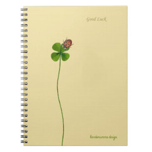 Ladybug on a four leaf clover - Good luck Notebook