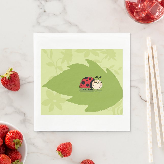 Ladybug On A Leaf Paper Napkins (Creator Uploaded)