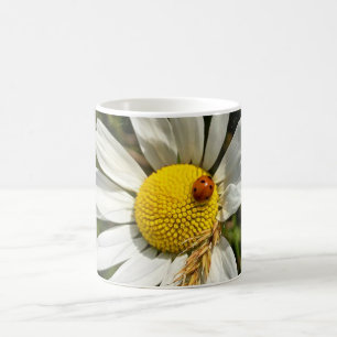 Ladybug on Daisy Coffee Mug