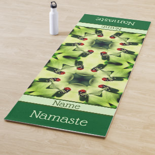 Ladybug On Dogwood Abstract Nature Personalized Yoga Mat