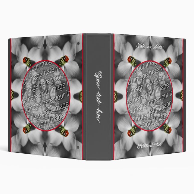 Ladybug On Dogwood Personalized Add Your Photo Binder (Background)