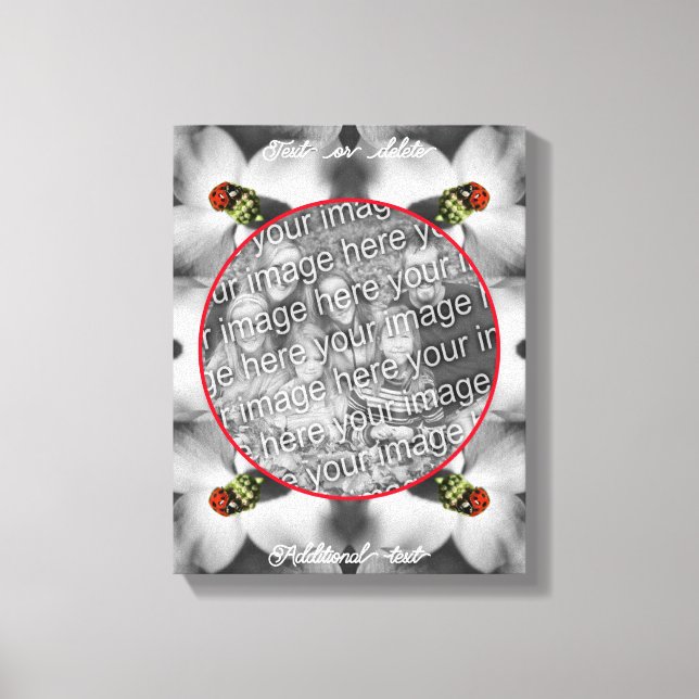 Ladybug On Dogwood Personalized Add Your Photo Canvas Print (Front)