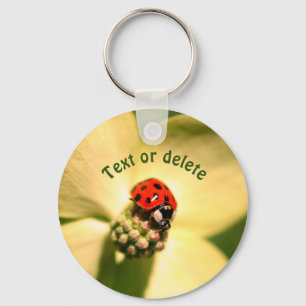 Ladybug On Flower Personalized Keychain