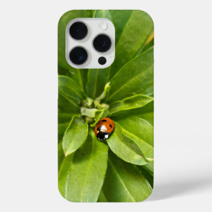 Ladybug on Flowers iPhone 15 Pro Case