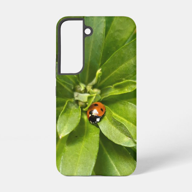 Ladybug on Flowers Samsung Galaxy S22 Case (Back)