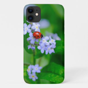 Ladybug on For-get-me-not iPhone 11 Case