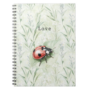 Ladybug on Leaf Love Notebook