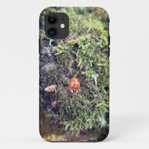Ladybug on moss photography iPhone 11 case