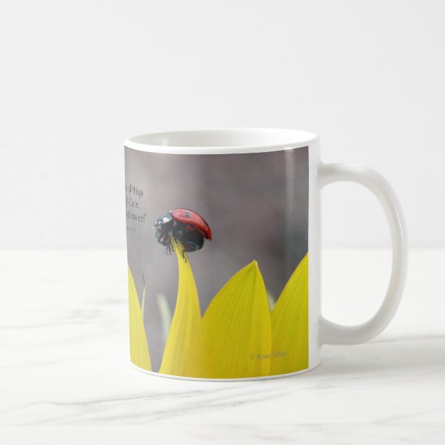 Ladybug on Sunflower Petal Coffee Mug (Right)