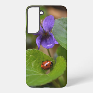 Ladybug on Sweet Violet Flowers Samsung Galaxy Case