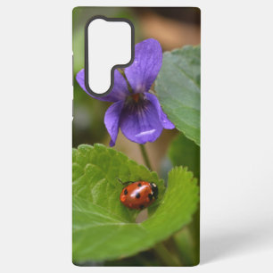 Ladybug on Sweet Violet Flowers Samsung Galaxy Case