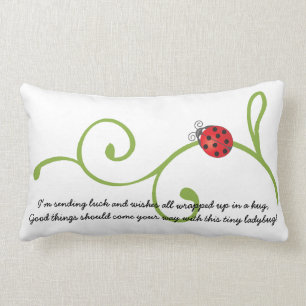 Ladybug on Vine Lumbar Pillow