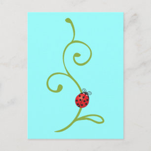 Ladybug on Vine Postcard