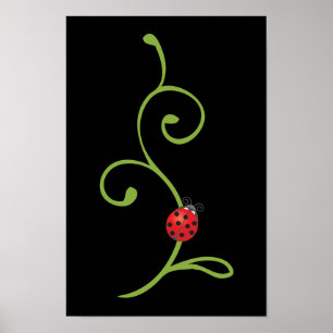 Ladybug on Vine Poster