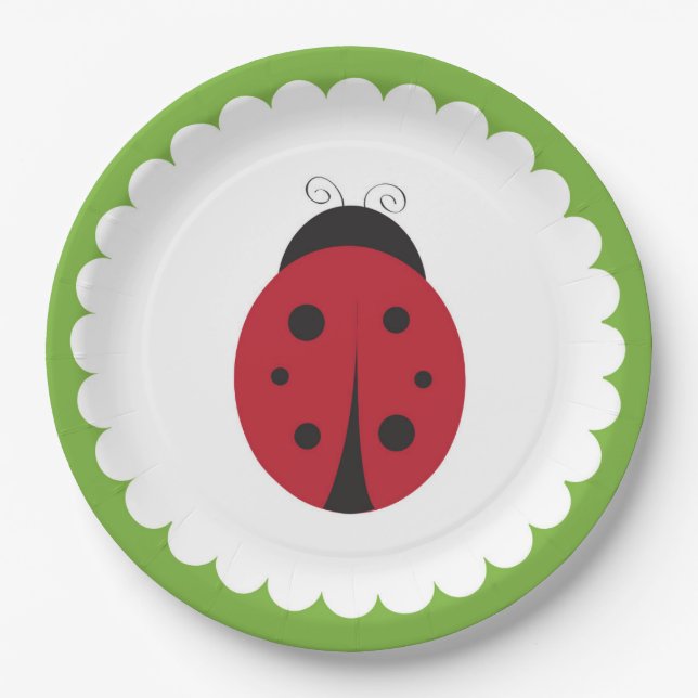 Ladybug Paper Plates- Spring Garden Plates (Front)