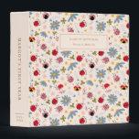 Ladybug Pattern Baby Photo Album Binder<br><div class="desc">Cute binder featuring illustration of pink and red ladybugs with wildflowers.</div>