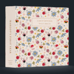 Ladybug Pattern Baby Photo Album Binder<br><div class="desc">Cute binder featuring illustration of pink and red ladybugs with wildflowers.</div>