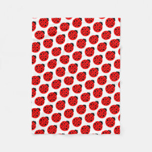 Ladybug Pattern Fleece Blanket