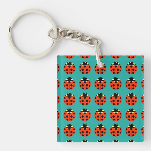 ladybug pattern keychain (Front)
