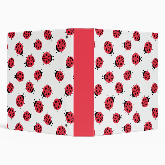 Ladybug Pattern Print 3 Ring Binder (Background)