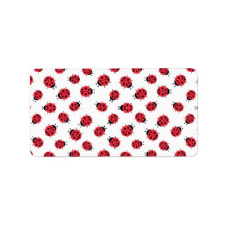 Ladybug Pattern Print Return Address Label