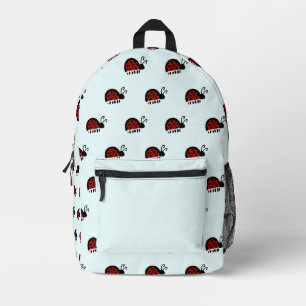 Ladybug pattern printed backpack