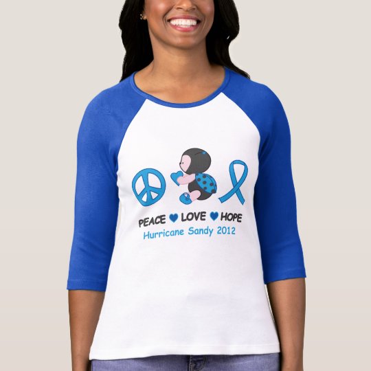 Ladybug Peace Love Hope Hurricane Sandy T-Shirt