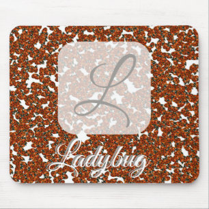 Ladybug personalized monogram mousepad