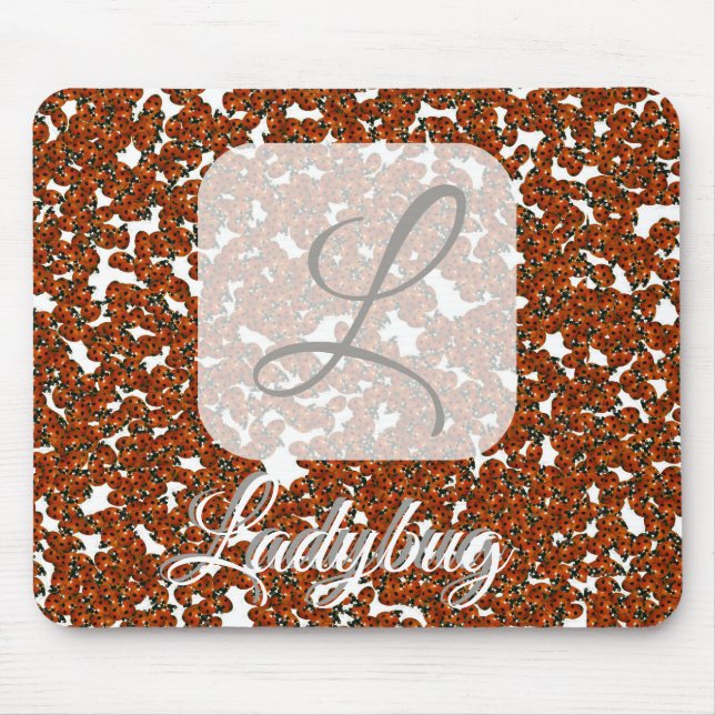 Ladybug personalized monogram mousepad (Front)