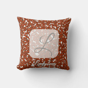 Ladybug personalized monogram pillow