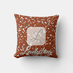 Ladybug personalized monogram pillow