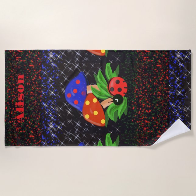 Ladybug Personalized Towel (Front)