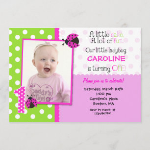 Ladybug Photo Invitation à la fête d'anniversaire