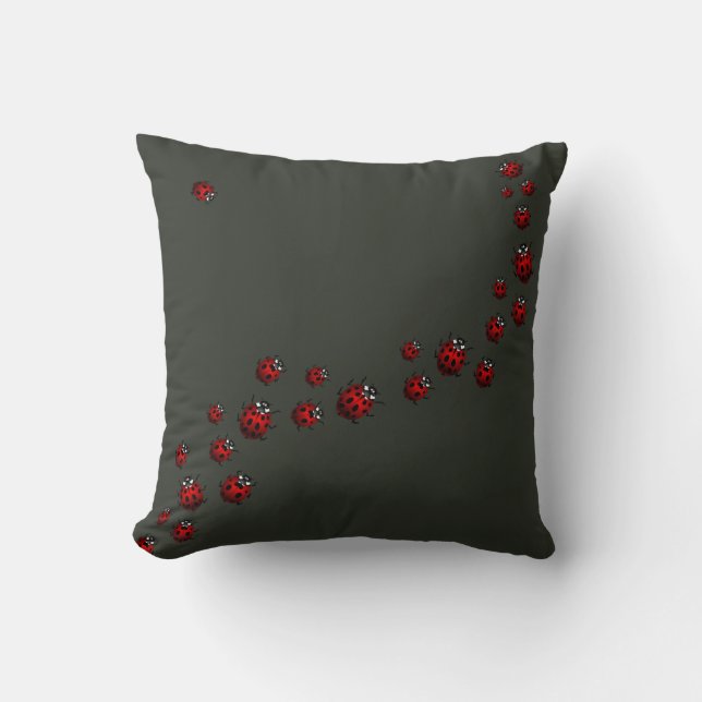 Ladybug Pillows Ladybird Art Pillows Ladybug Decor (Front)
