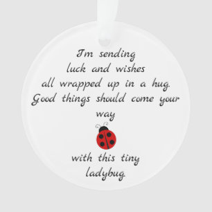Ladybug Poem: Wishes, Hugs & Good Luck Ornament