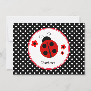 Ladybug Polka Dot Merci Carte Note