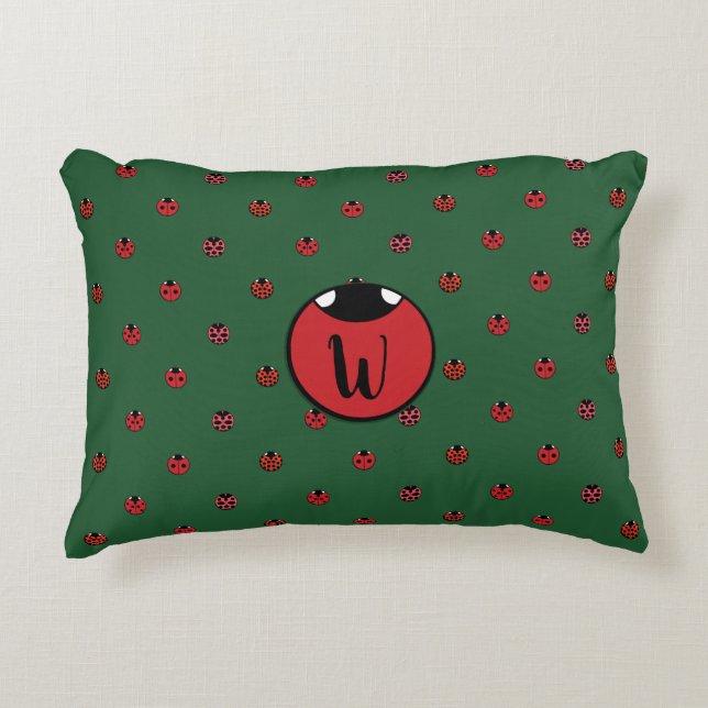 Ladybug Polka Dots Accent Pillow (Front)