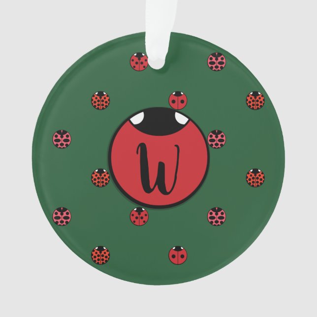 Ladybug Polka Dots Acrylic Ornament (Front)