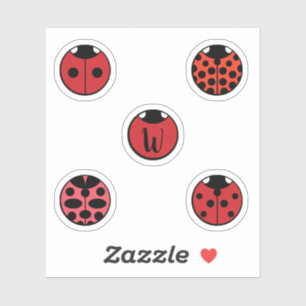 Ladybug Polka Dots Contour Sticker