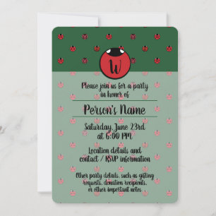 Ladybug Polka Dots Party Invitation