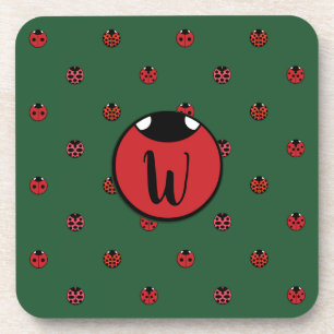 Ladybug Polka Dots Square Coaster