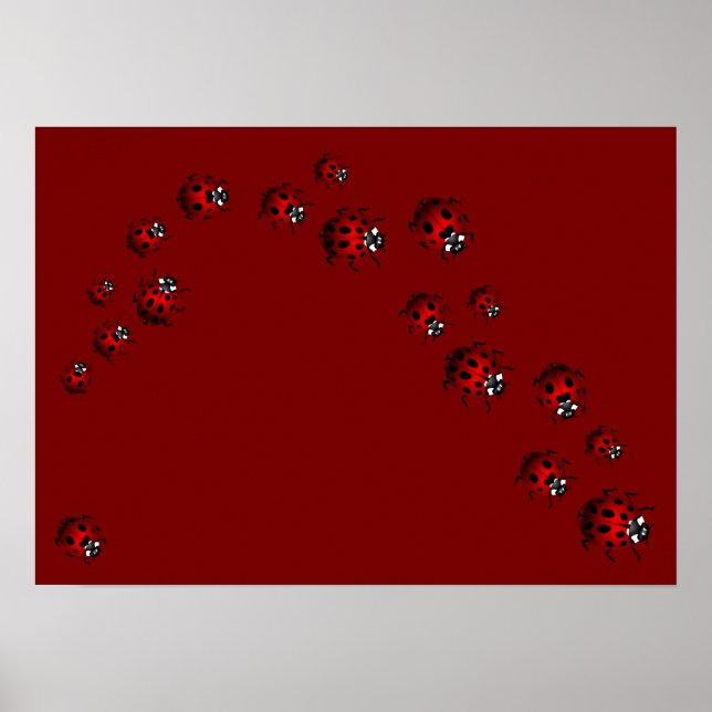 Ladybug Print Ladybird Art Large Small Poster (Front)