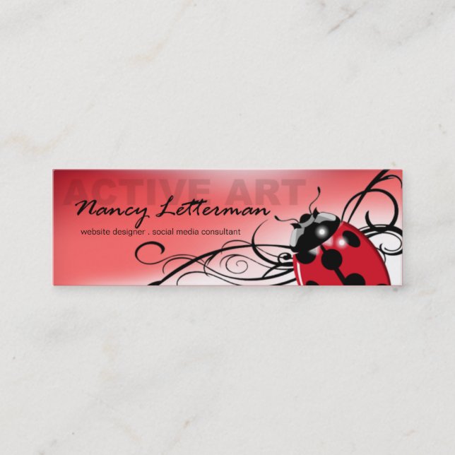 Ladybug Profile Card Template (red) (Front)