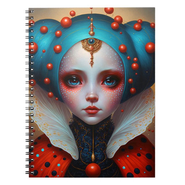 Ladybug Queen Cute Fantasy Art Notebook (Front)
