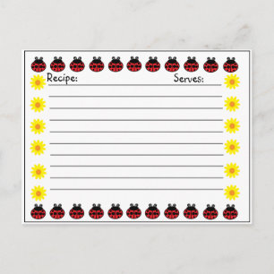 Ladybug Recipe Card