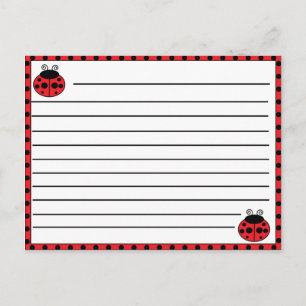 Ladybug Recipe Card