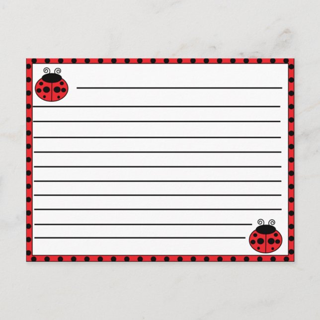 Ladybug Recipe Card (Front)